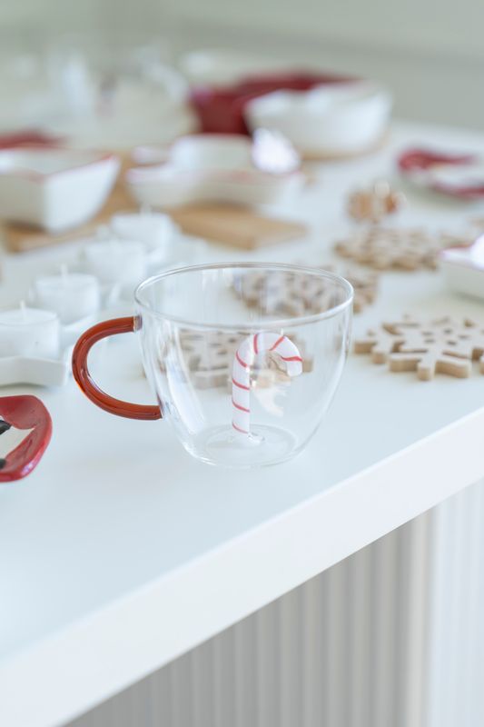 Tekopp - Glas Candy Cane