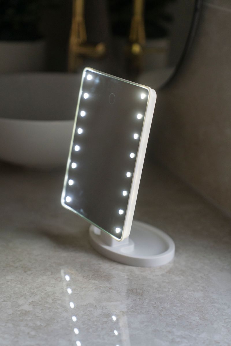 LED Sminkspegel Fyrkantad