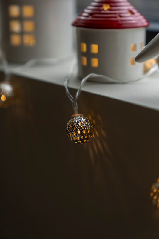 LED Ljuslänk Metall Silver