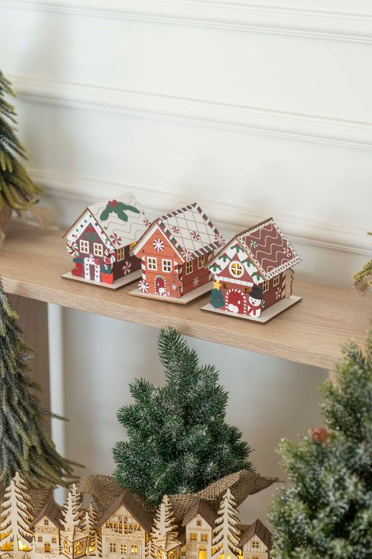Trähus - Pepparkakshus 9cm Julsocka