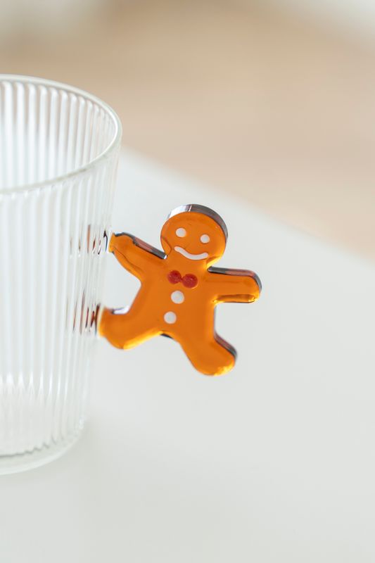 Tekopp - Glas Räfflor Pepparkaka