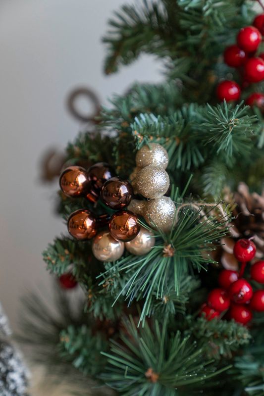 Julkulor på Ståltråd - Brun