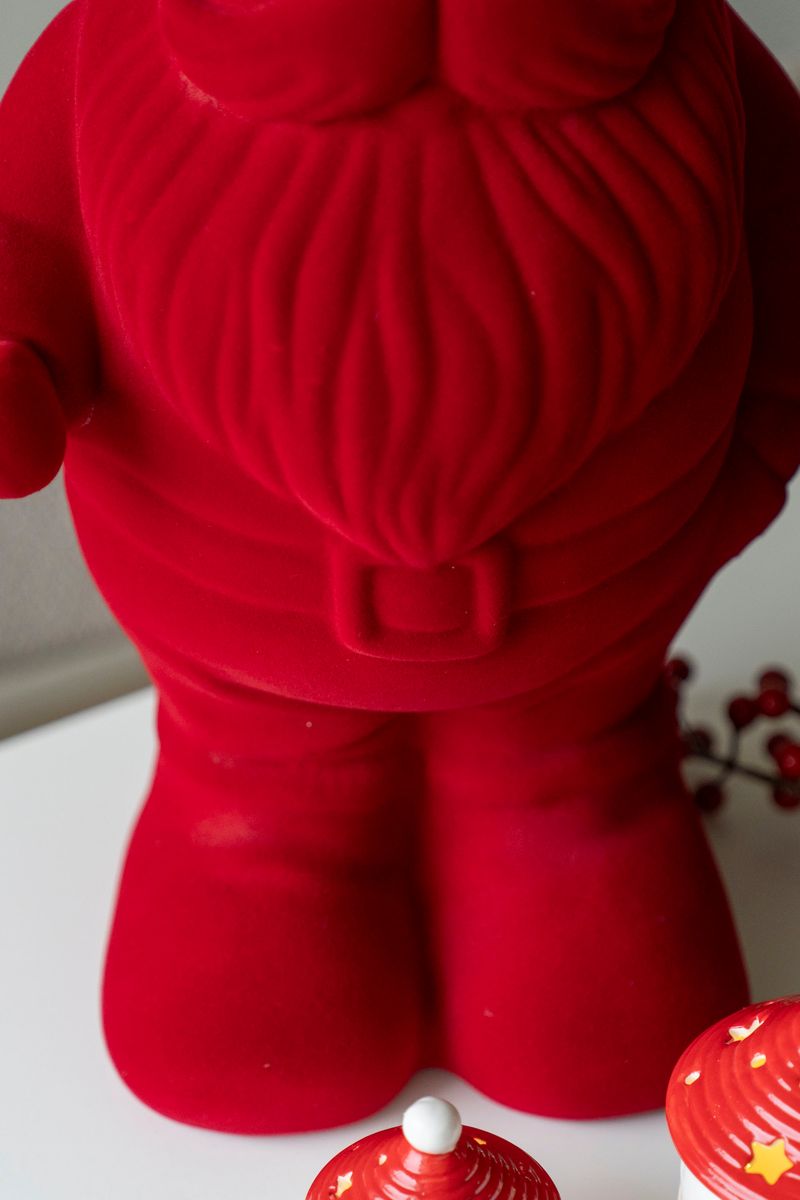 Velour Tomte 56cm Röd