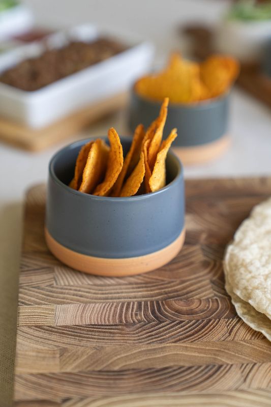 Serveringsset mörk bambu – fyrkantigt