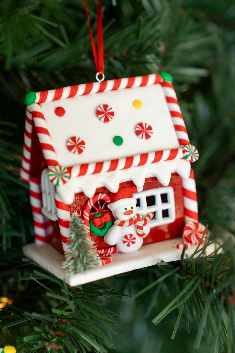 Julgranspynt - Pepparkakshus 9cm Snögubbe