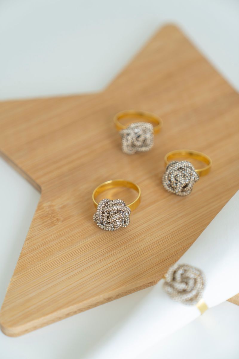 Servettring 4pk - Knut Guld