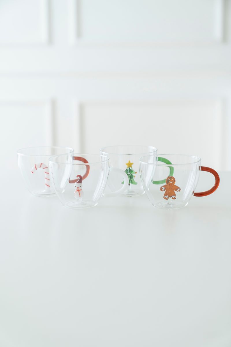 Tekopp - Glas Snögubbe