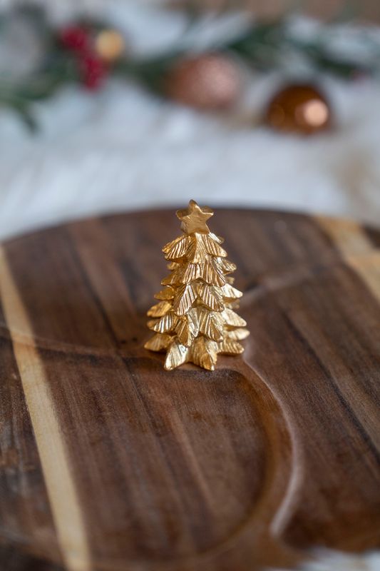 Serveringsbricka Julgran Guld