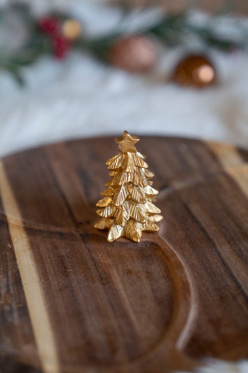 Serveringsbricka Julgran Guld